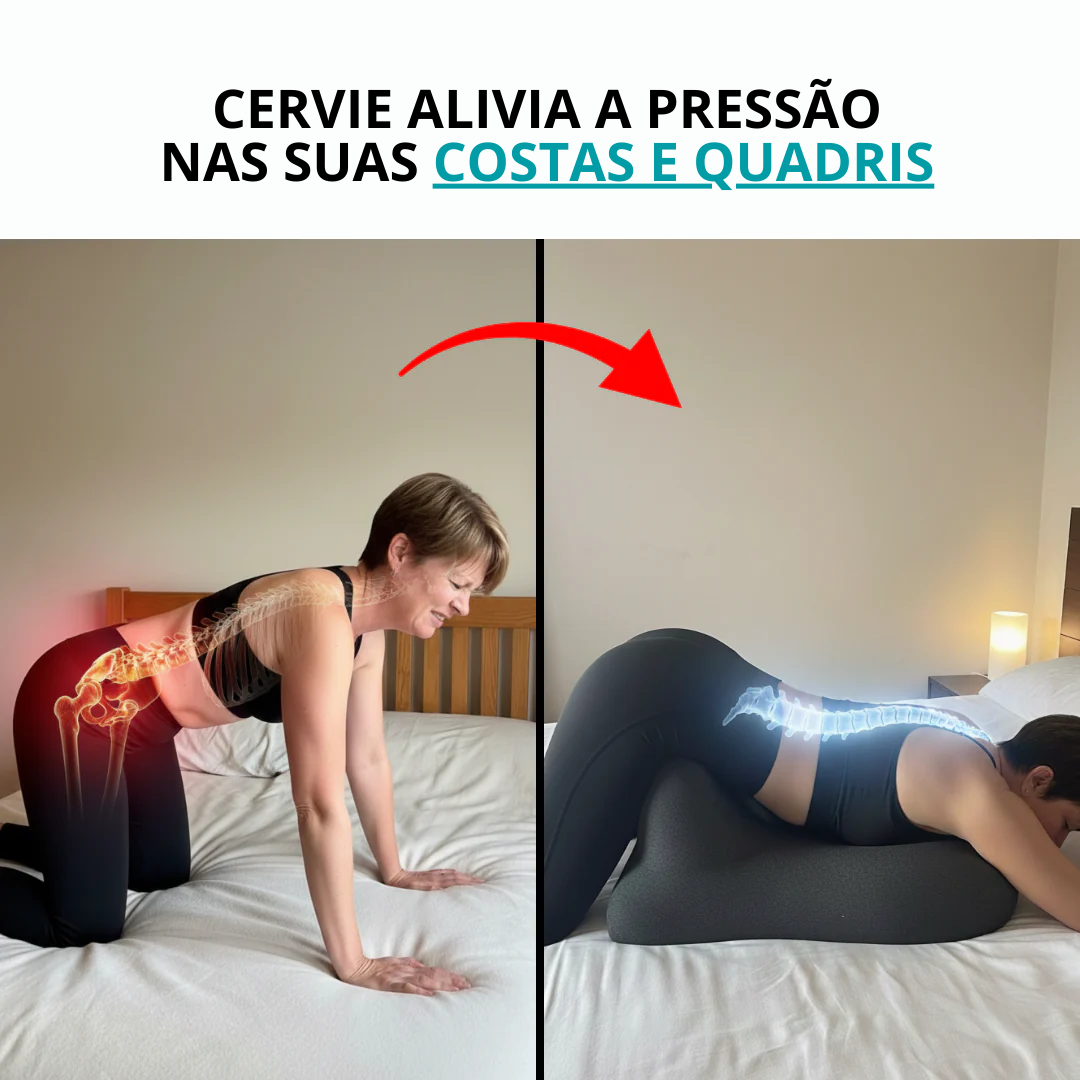 O ângulo de 27° do Cervie alivia a pressão das suas costas e quadris